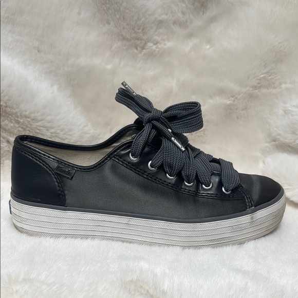 Keds Shoes - Keds Women's grey satin and leather  Sneakers